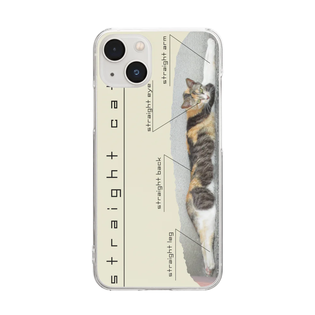 斜め上支店のまっすぐ猫-3.2_オールド Clear Smartphone Case