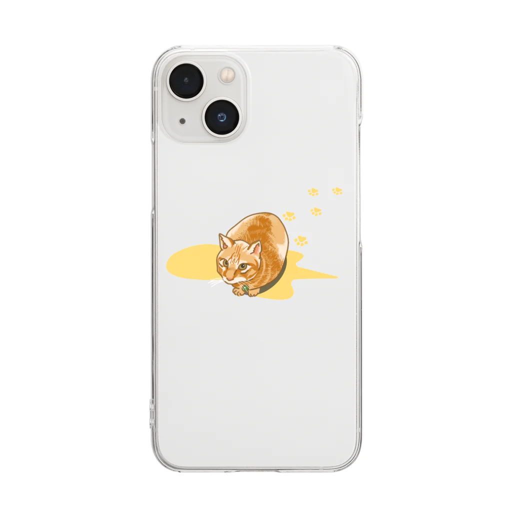 しらたまの茶トラ猫　黄色 Clear Smartphone Case