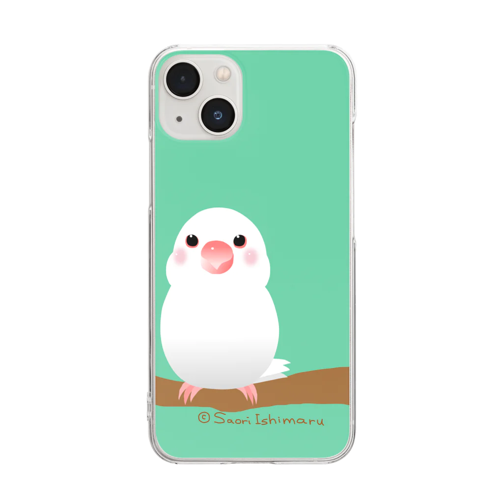 石丸沙織のポチャ白文鳥ちゃん Clear Smartphone Case