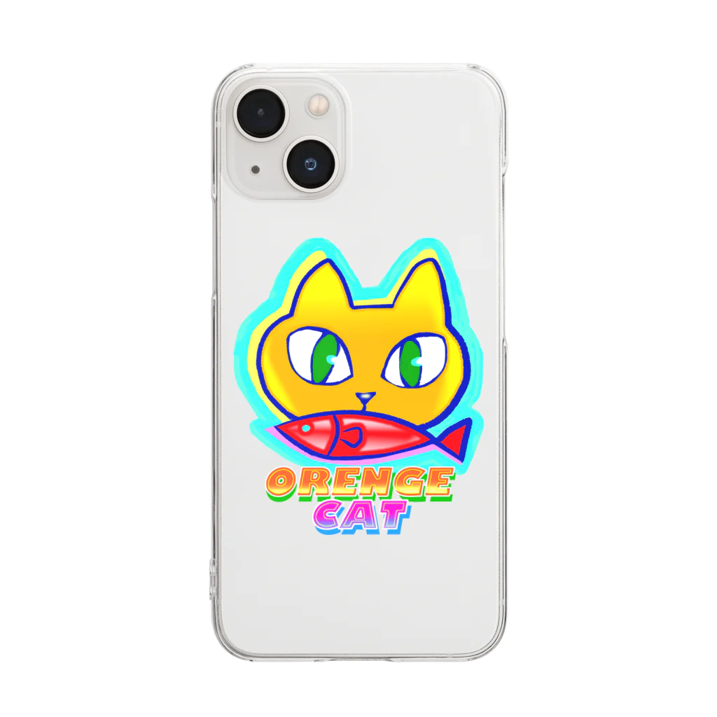 ✨🌈✨ユラクラカン🇯🇵 ✨🌈✨の🍊🐈 オレンジキャット🍊🐈　ライト Clear Smartphone Case