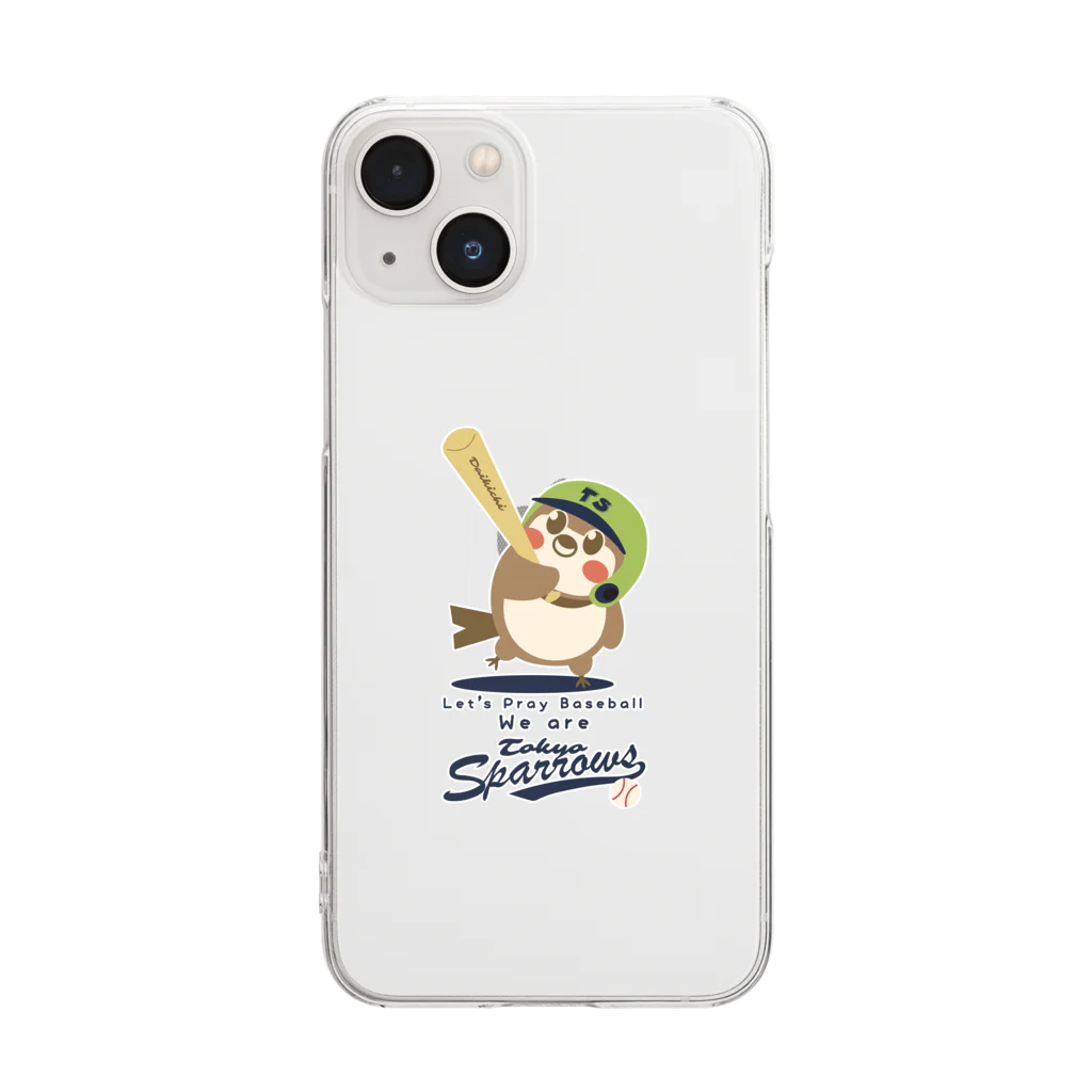 “すずめのおみせ” SUZURI店の東京スパローズ Clear Smartphone Case