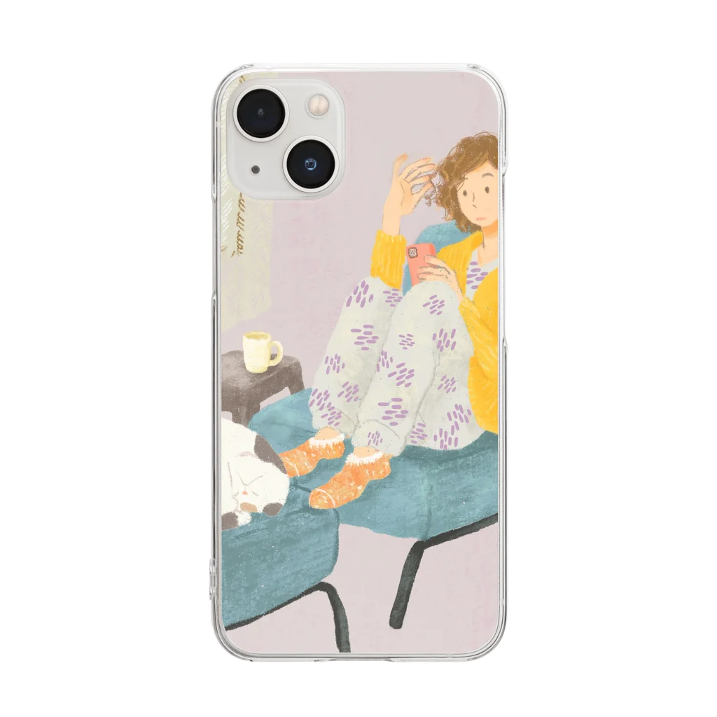 マルティ部屋の湿気と猫 Clear Smartphone Case