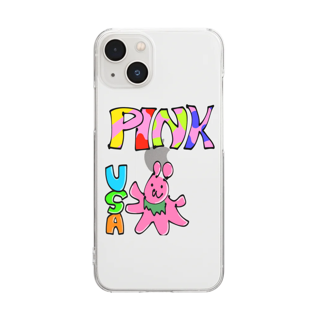 pitonのPINKのウサちゃん Clear Smartphone Case