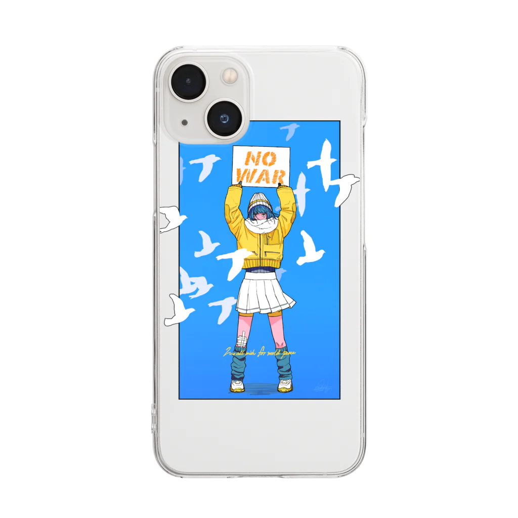 竹条いちいのNO WAR Clear Smartphone Case