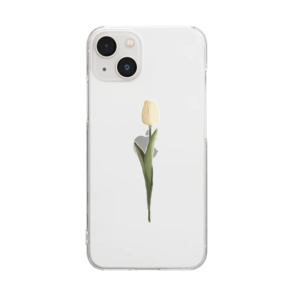 rilybiiのcream tulip Clear Smartphone Case