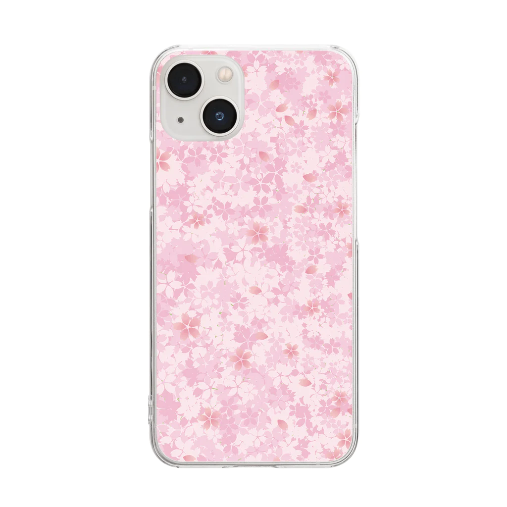 ほのぼのデザインHBの桜のじゅーたんiPhoneケース Clear Smartphone Case