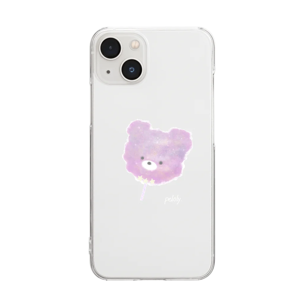 妄想菓子店 peloly.のくまさんわたあめ Clear Smartphone Case