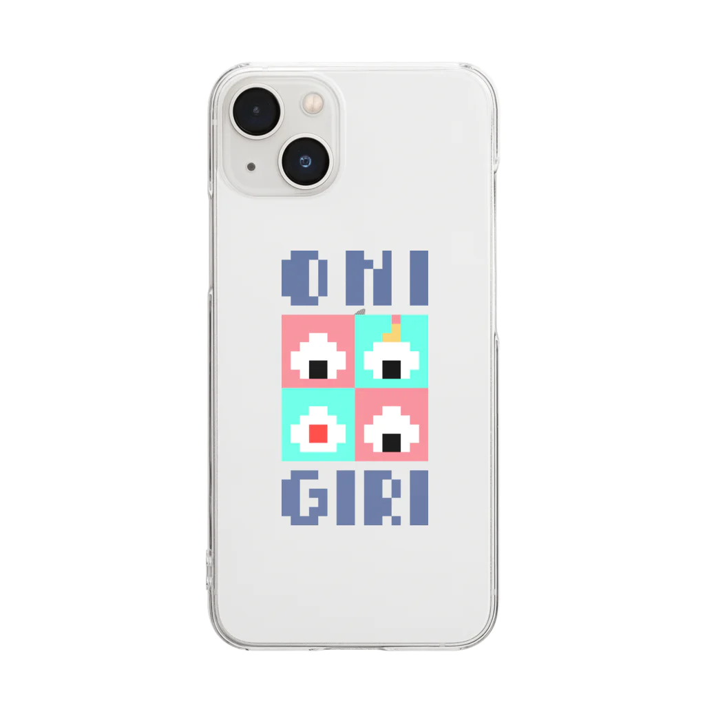 栗田プリンのドット絵グッズのドット絵おにぎり Clear Smartphone Case