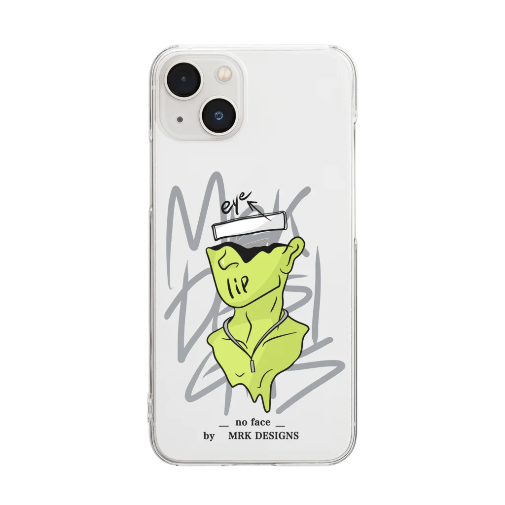 MRK DESIGNSの_no face_（Yellow） Clear Smartphone Case