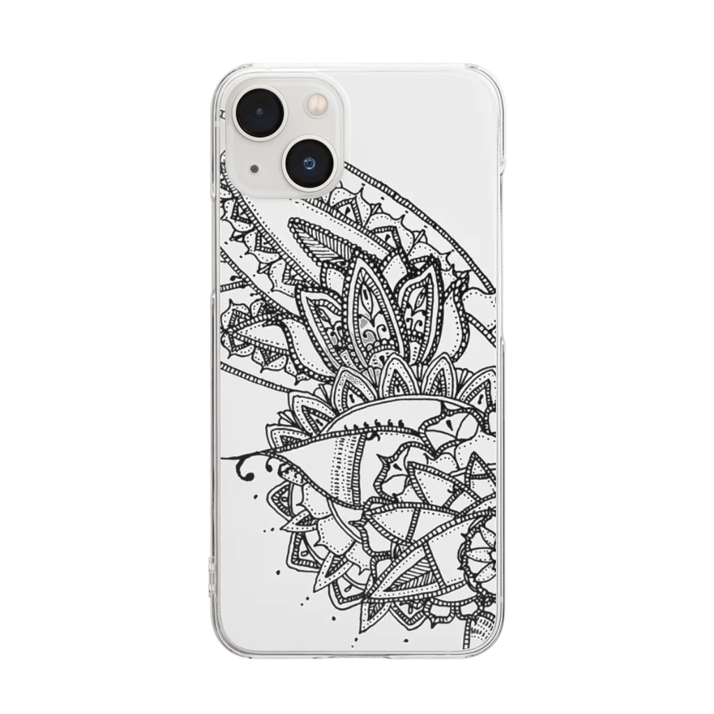 まさじまのTräumerei：Mandalic no.02(for white) Clear Smartphone Case