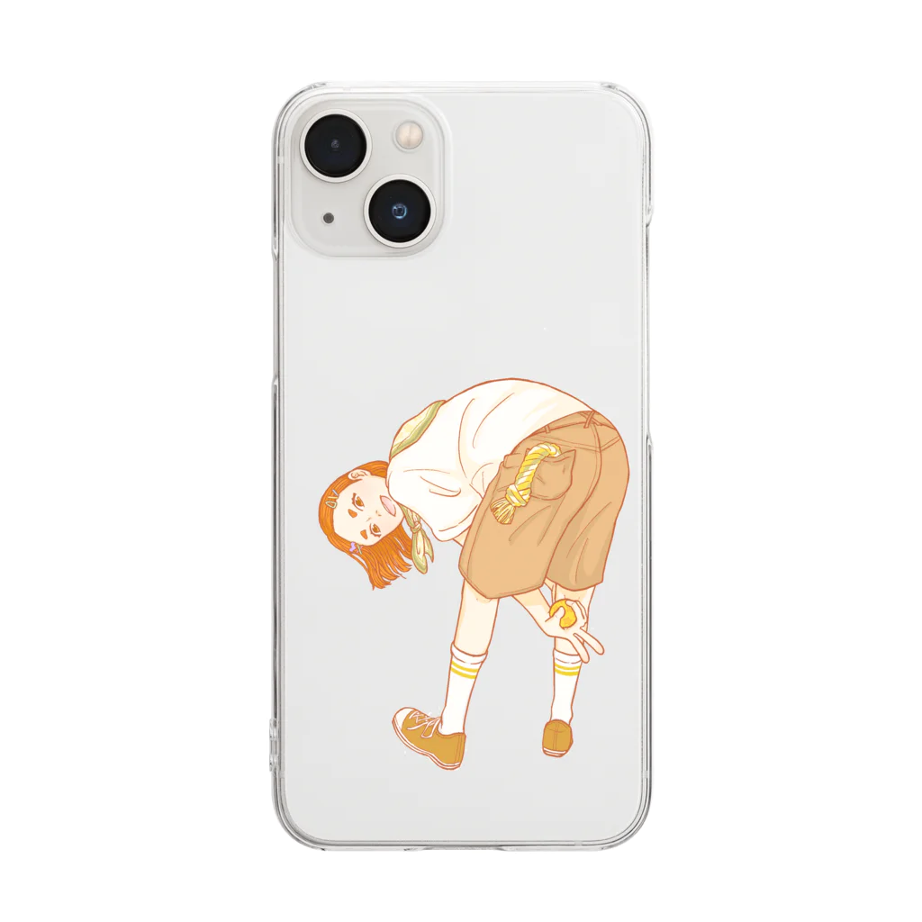 チ ホのコーギーな女の子 Clear Smartphone Case