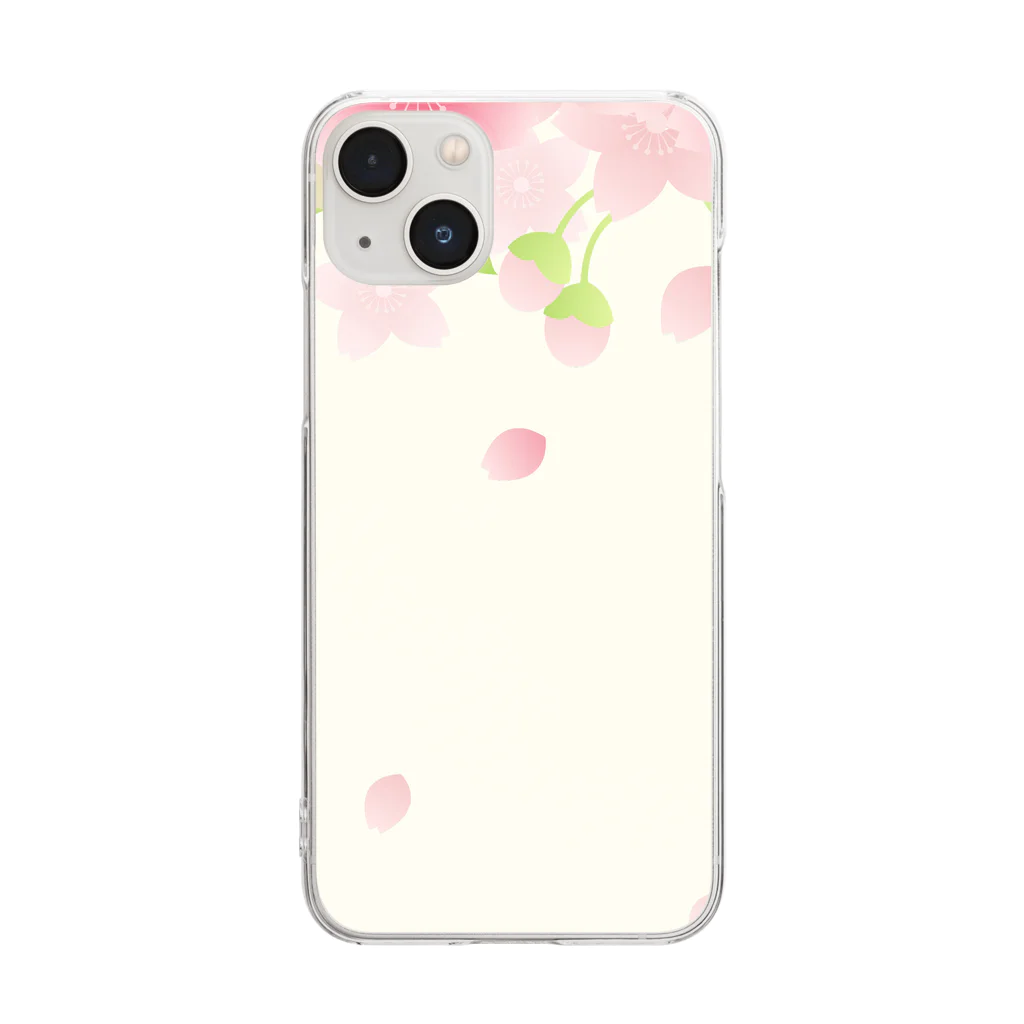 orange_honeyの桜75-4 Clear Smartphone Case