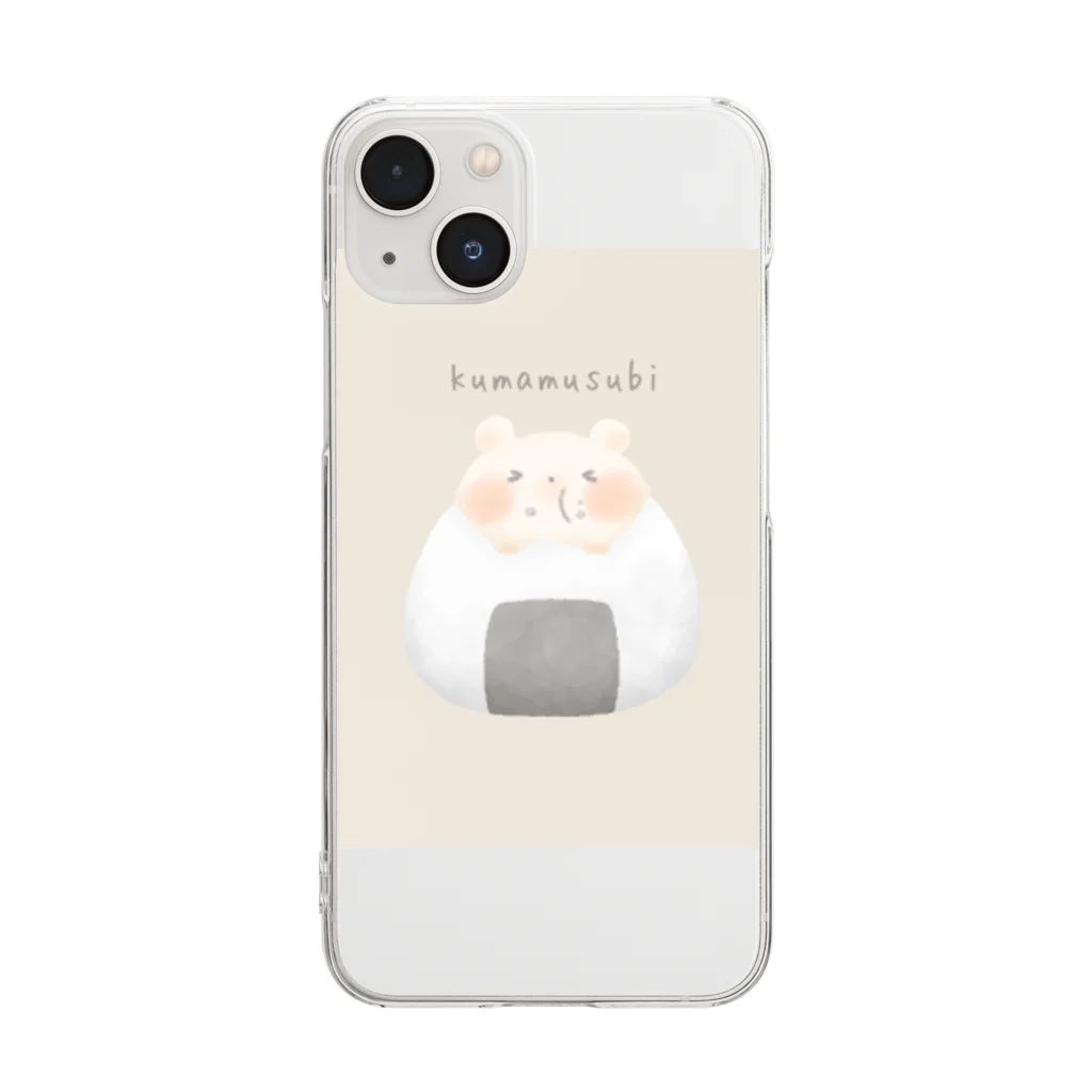 くまぽてとのしろくまくん おむすび Clear Smartphone Case