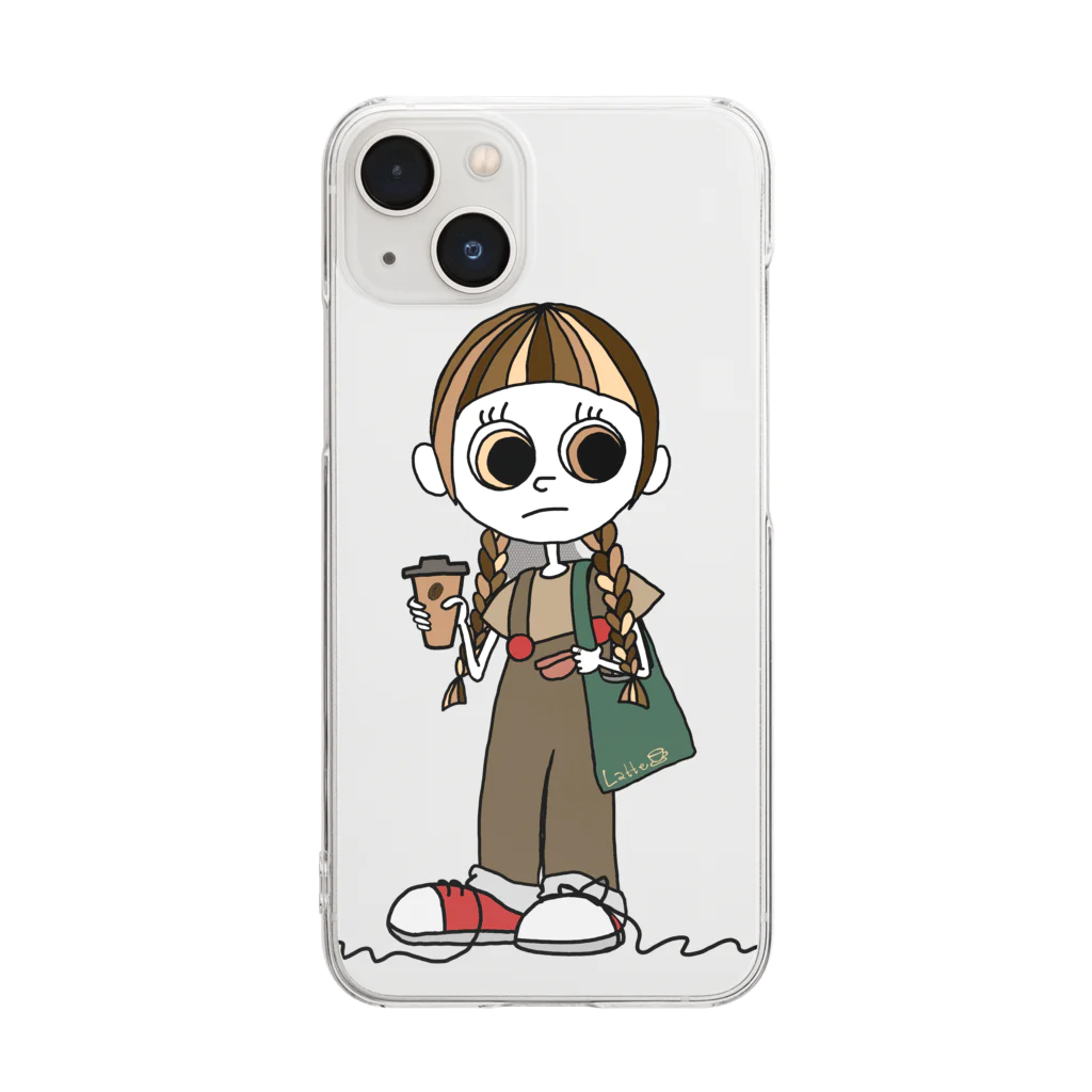 grumpy girl ＊のラテちゃんのユウウツ Clear Smartphone Case