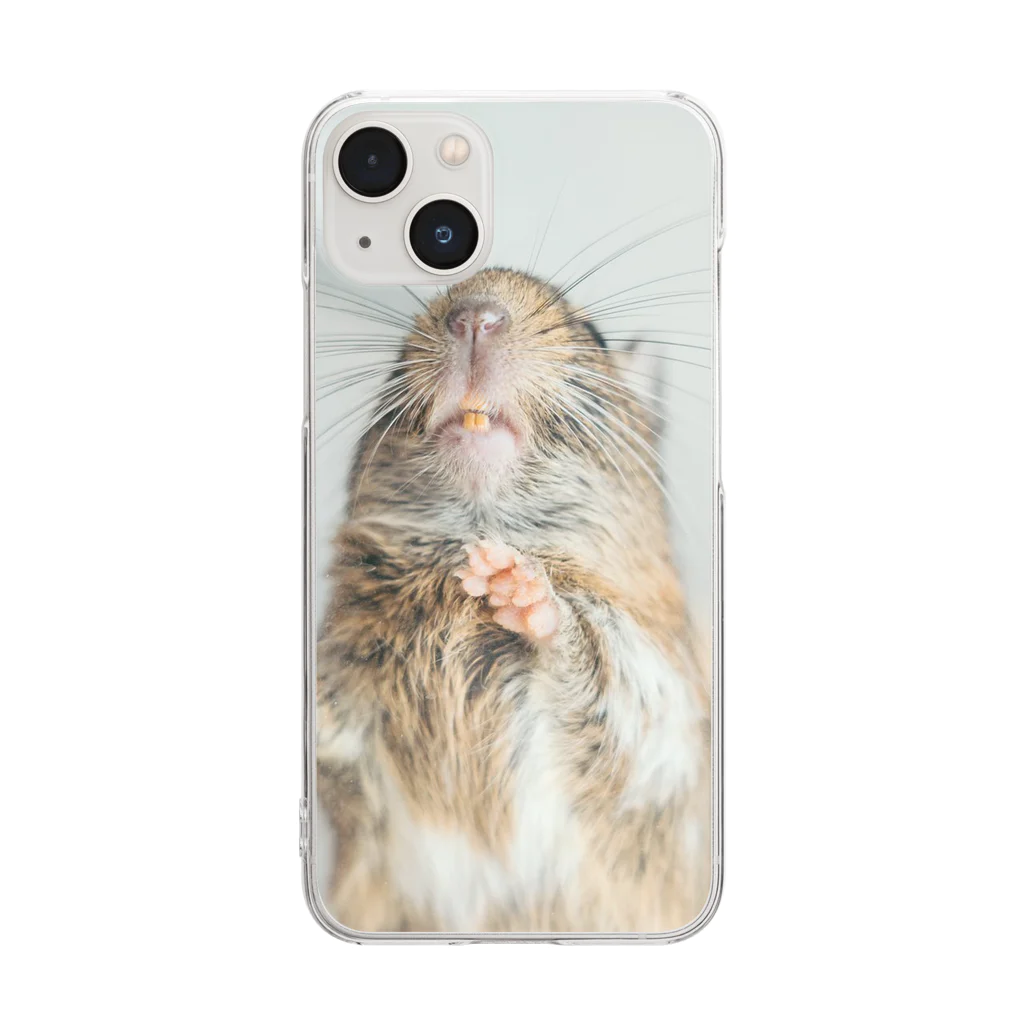 デグーのおもちのデグーのうらがわ Clear Smartphone Case