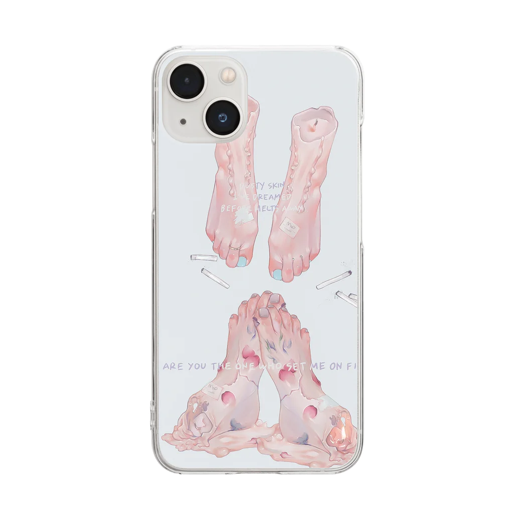 烏帽子 眇眼のanyo candle Clear Smartphone Case