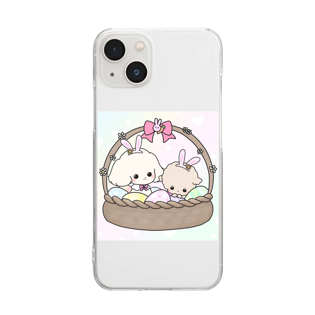 pote©o*  ハンドメイドドッグウェアの風香ちゃん涼香ちゃんイースターバージョン Clear Smartphone Case