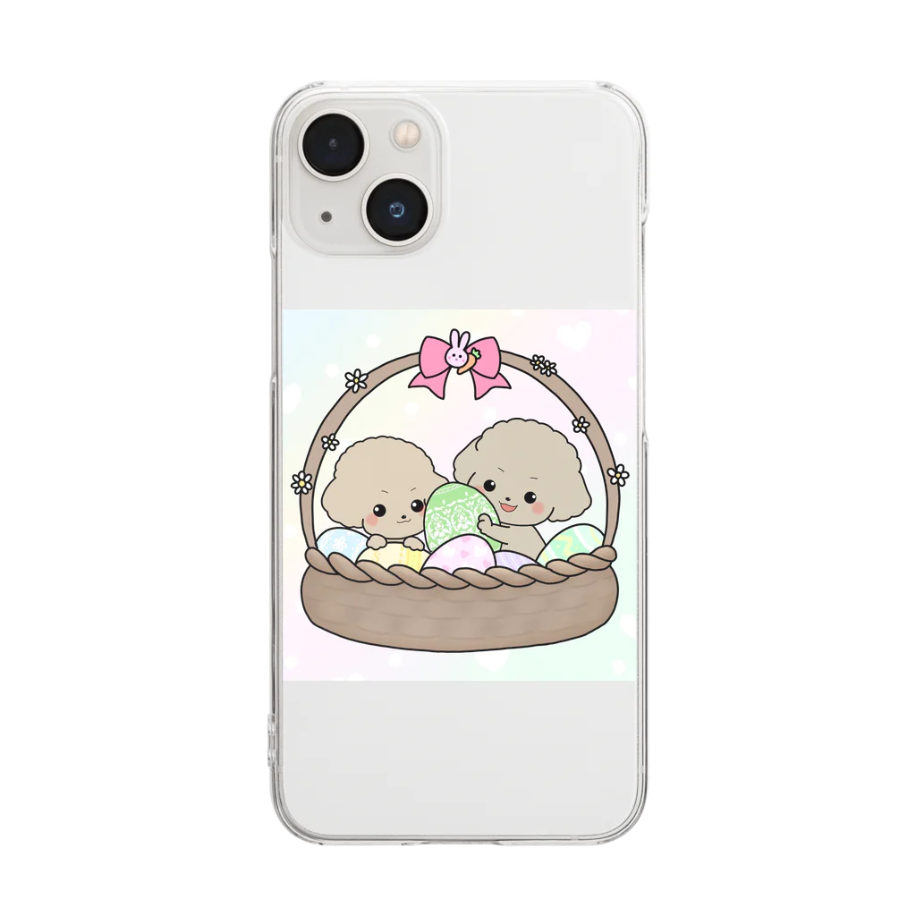 pote©o*  ハンドメイドドッグウェアの煌くん蓮くんイースターバージョン Clear Smartphone Case