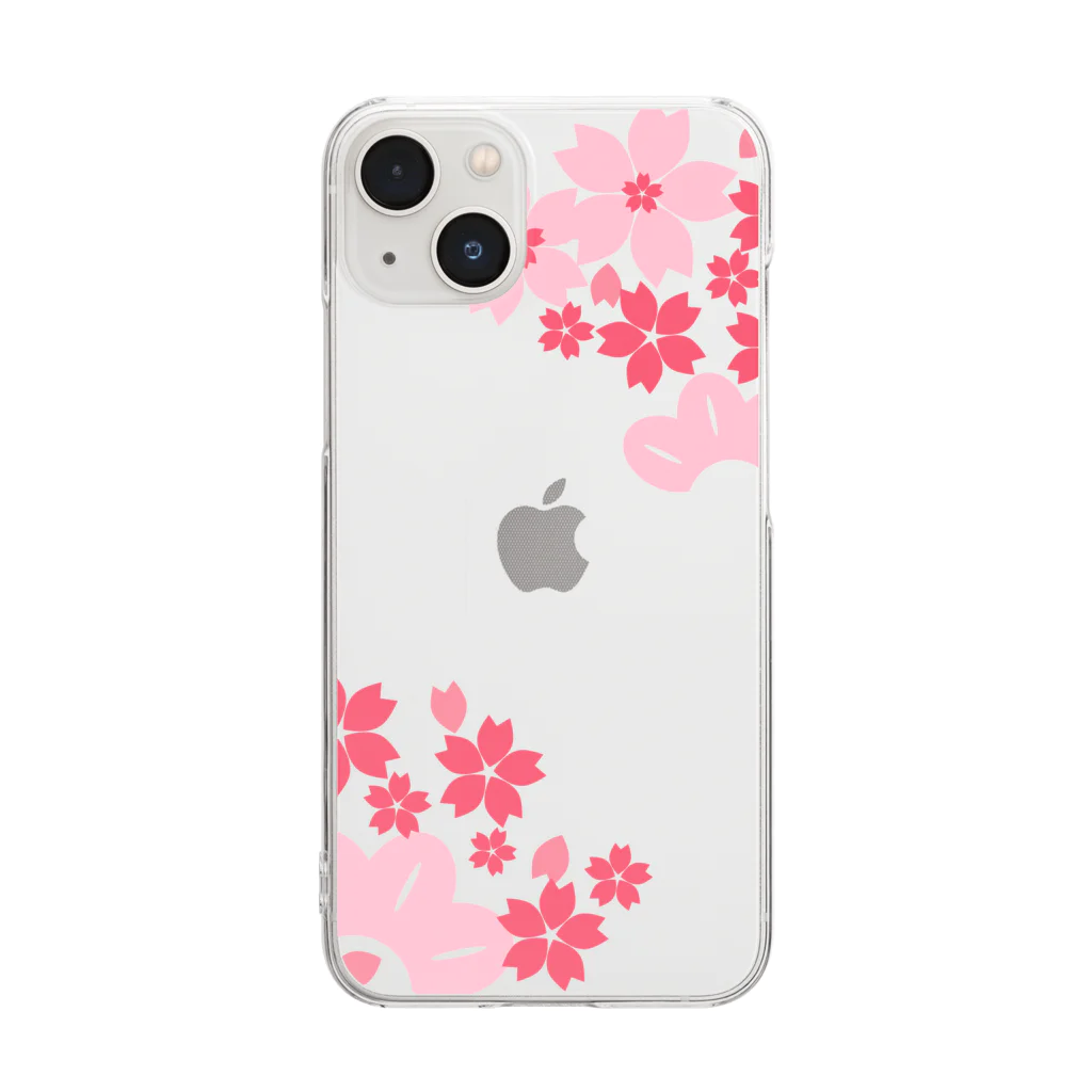 HonNeの桜松R（赤） Clear Smartphone Case