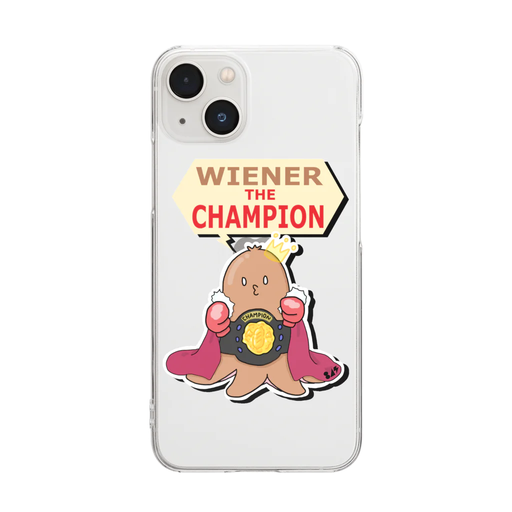 はちよんごのWIENER  THE  CHAMPION クリアスマホケース