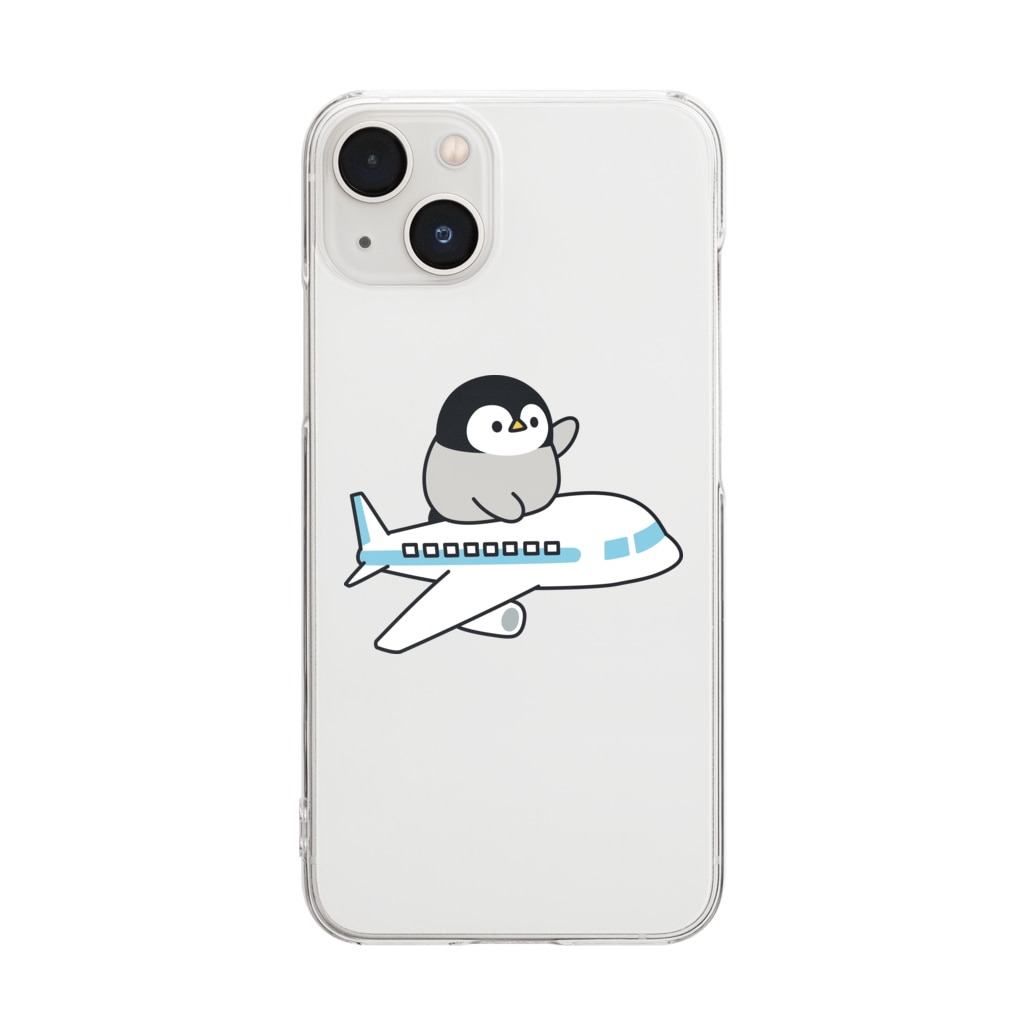 DECORの心くばりペンギン　飛行機ver. Clear Smartphone Case