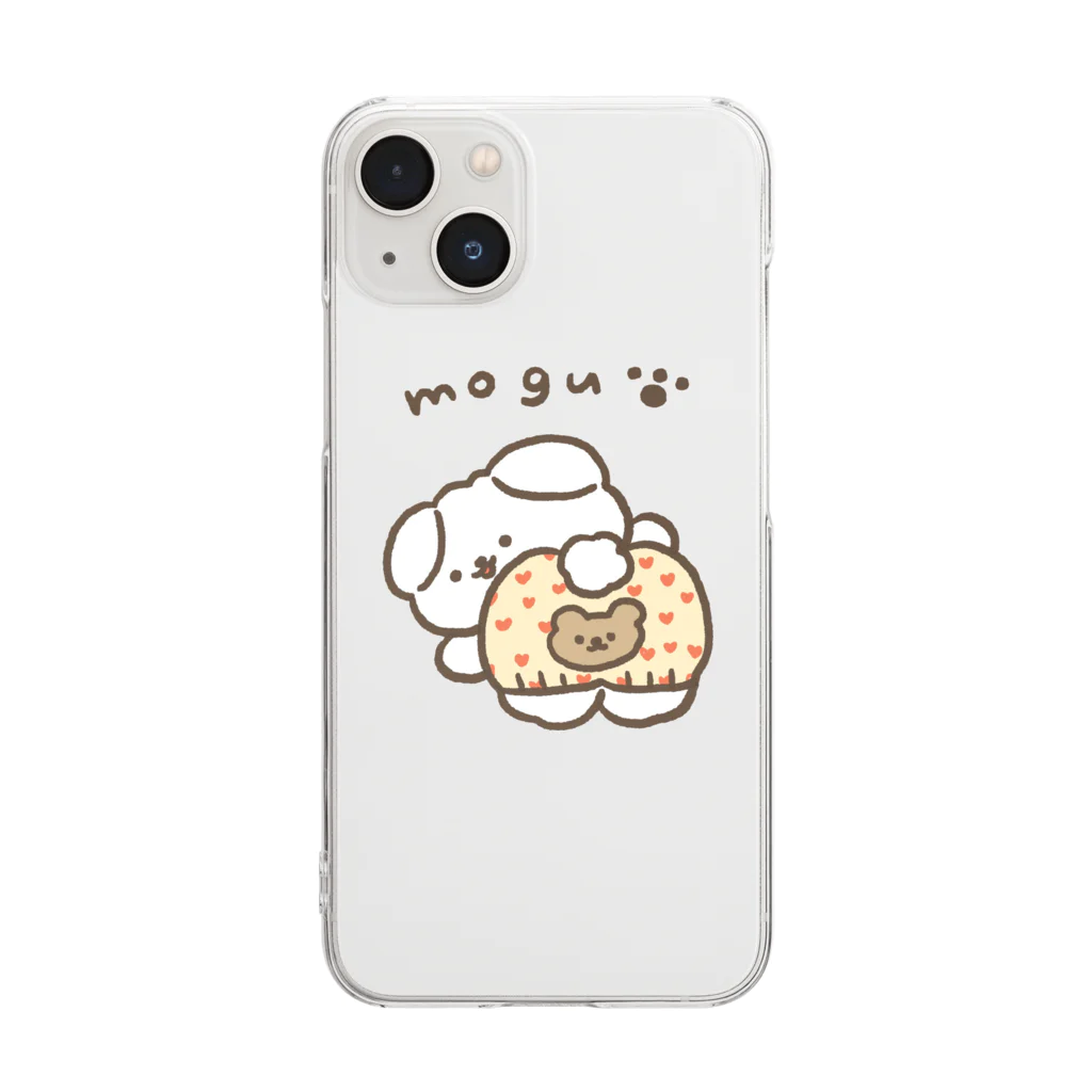 moguのくまさんおぱんつくん クリアスマホケース