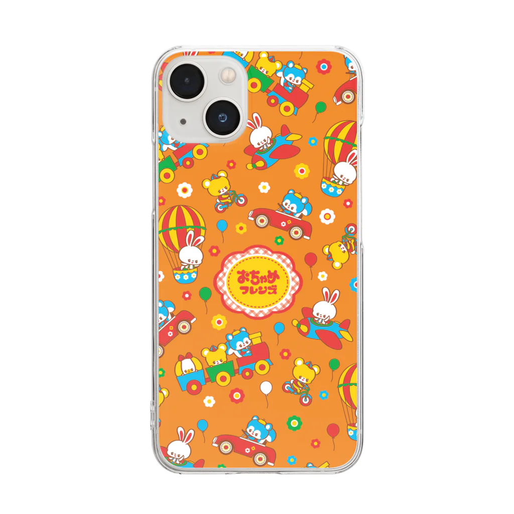 Web Shop オカチメンコのおちゃめフレンズ スマホケース＊乗り物パレード Clear Smartphone Case