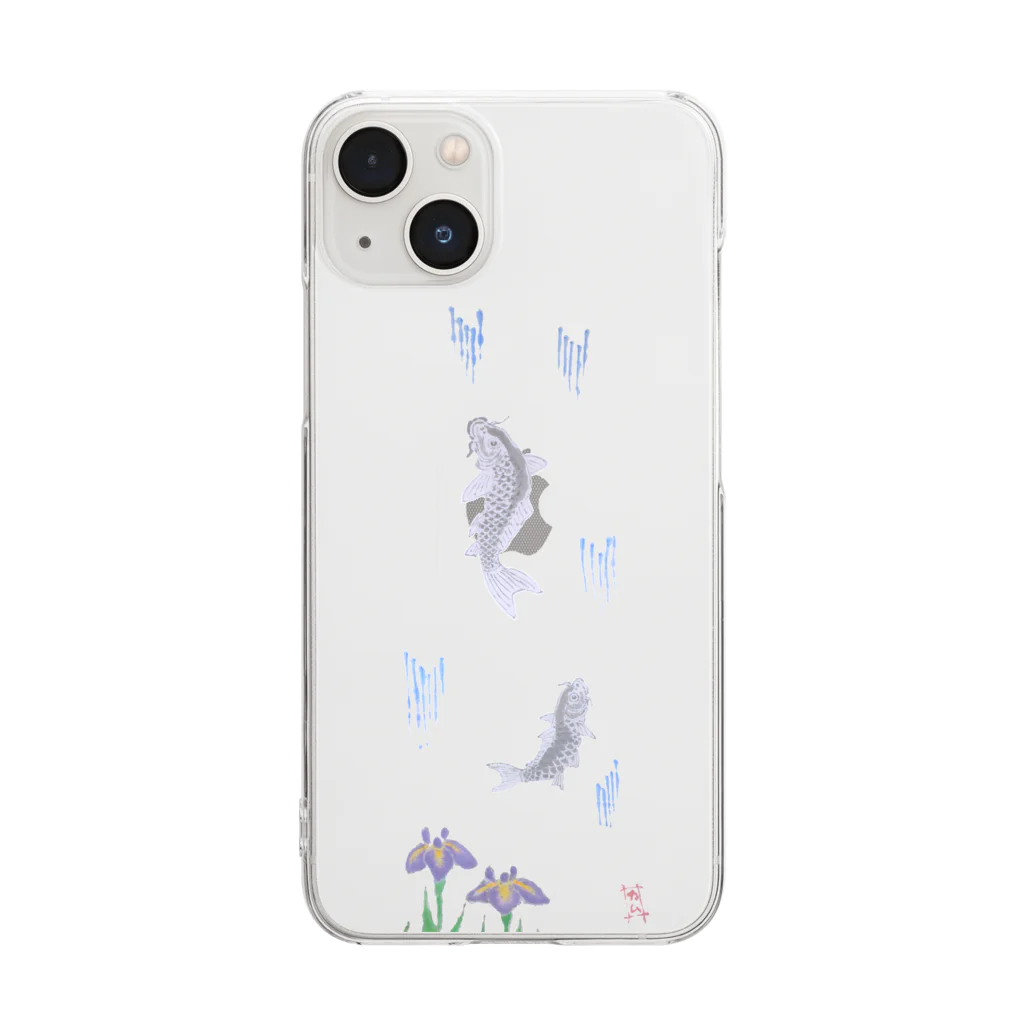 kamuiupopoの鯉と花菖蒲 Clear Smartphone Case