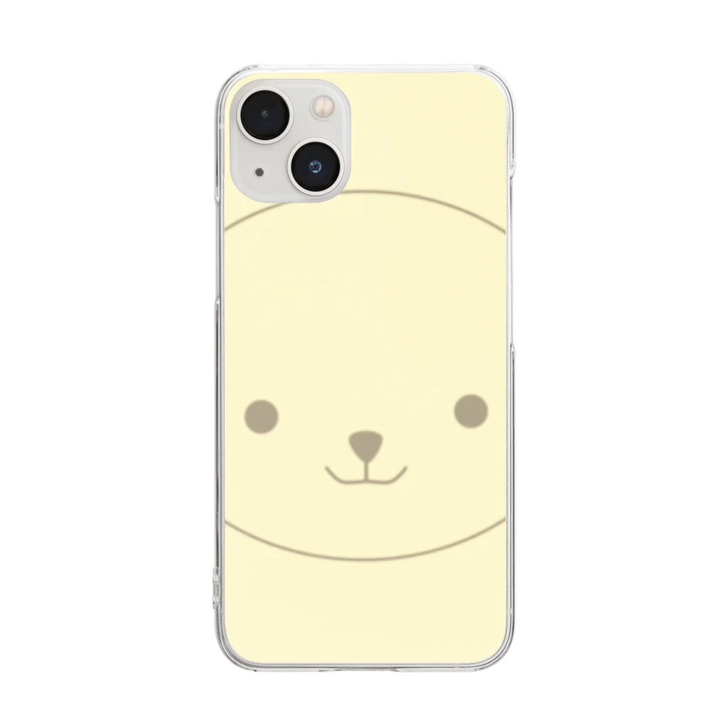 rilybiiの^ ^ neko cream yellow Clear Smartphone Case