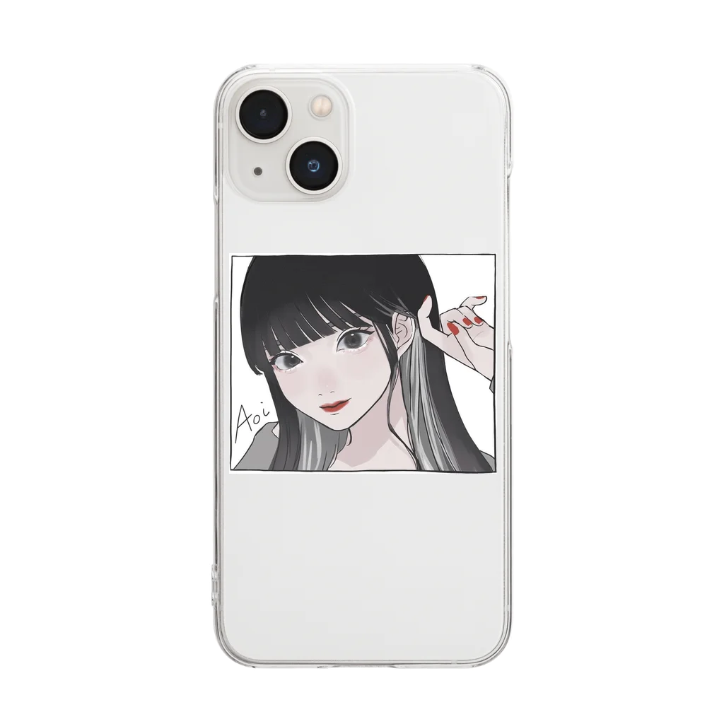 aoi／Blue moonのaoi×あおいあめコラボ Clear Smartphone Case