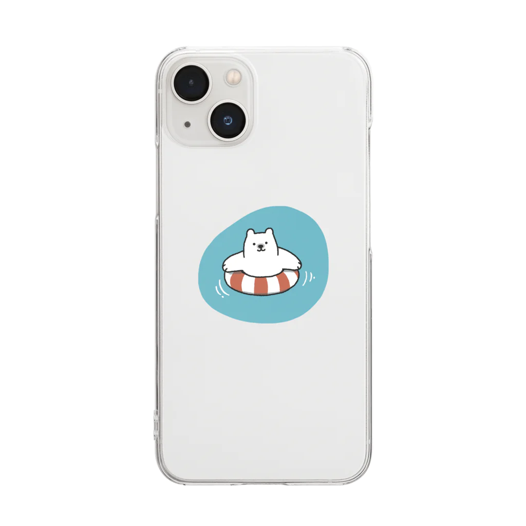 ホーリーモーリーギャラリーのぷかぷか浮かぶしろくまくん Clear Smartphone Case