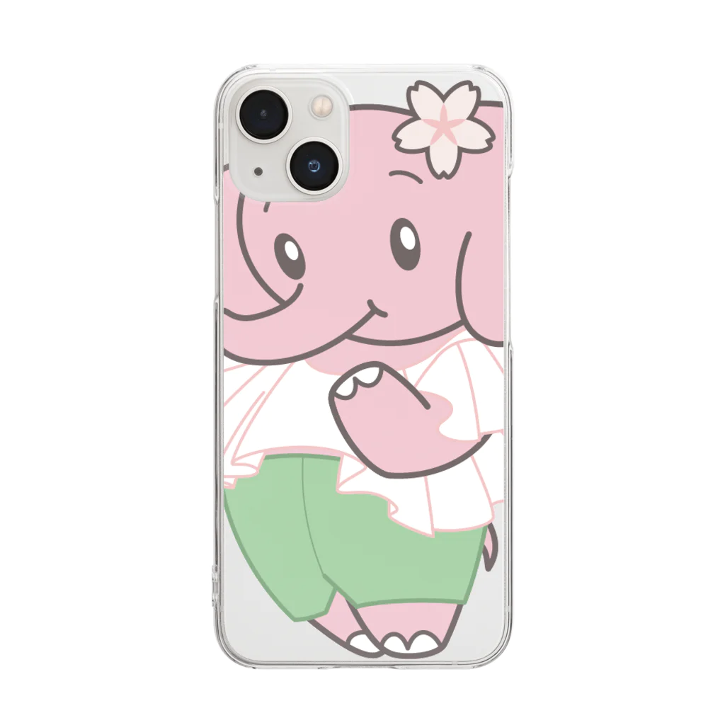 そぼろのぱおみん春コーデ　桜餅 Clear Smartphone Case