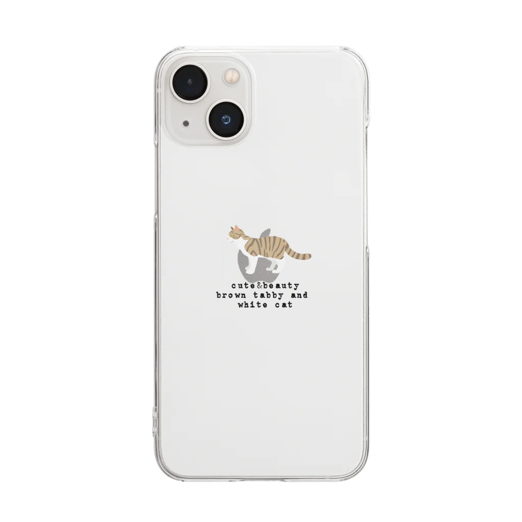 orange_honeyの猫1-9 キジ白猫 Clear Smartphone Case