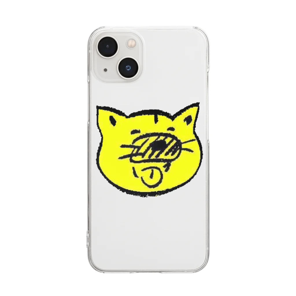 天狗キャットのごんむく(yellow) Clear Smartphone Case