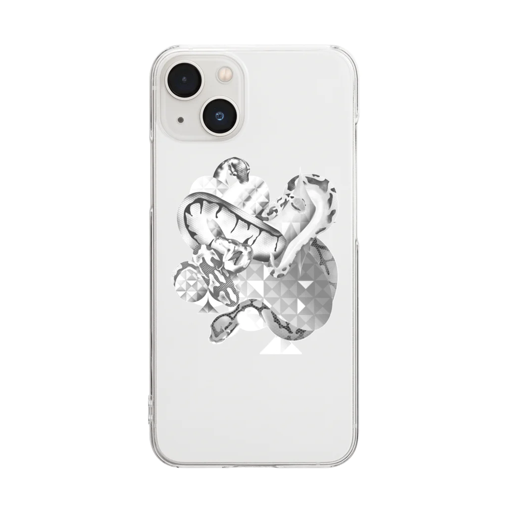 Maharaniのトランプ♠♥♦♣×ボールパイソン Clear Smartphone Case