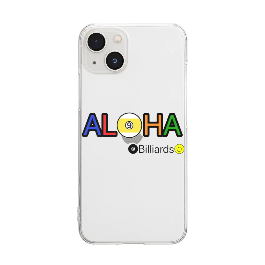 LOCO.AYAのALOHA Billiards ビリヤード デザイン Clear Smartphone Case