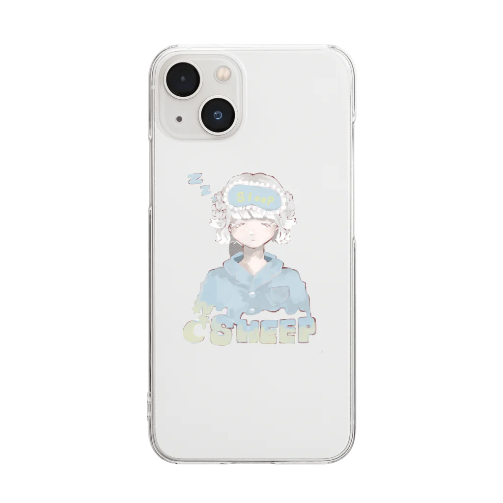 天麩羅堂の眠すぎ注意 Clear Smartphone Case