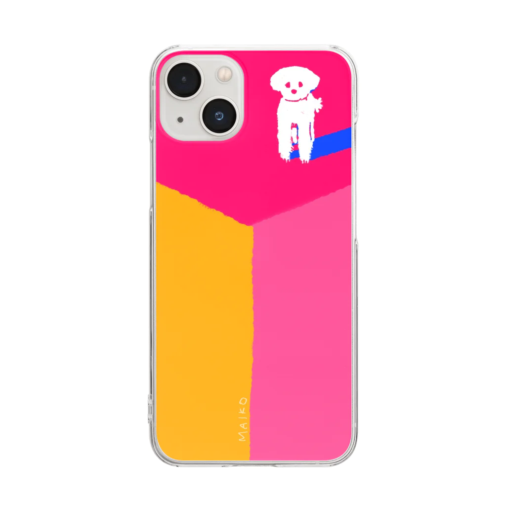 井口舞子の端にいる犬 Clear Smartphone Case