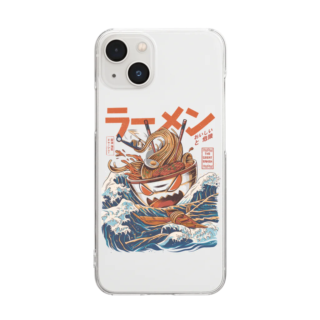 MitsubaPrintsの神奈川沖ラーメンTシャツ Clear Smartphone Case