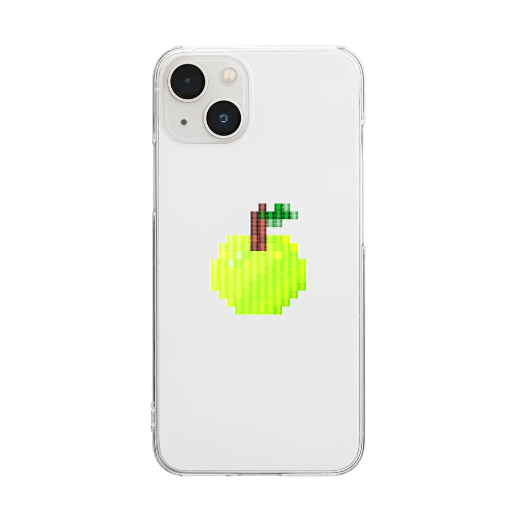 青りんごの刺繍風イラスト Clear Smartphone Cases (iPhone) by