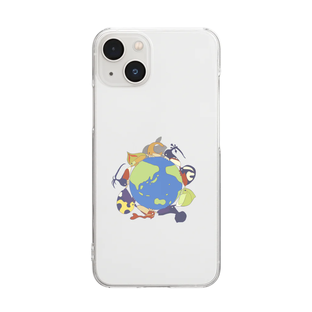 蝉月屋のTreehopper World Clear Smartphone Case