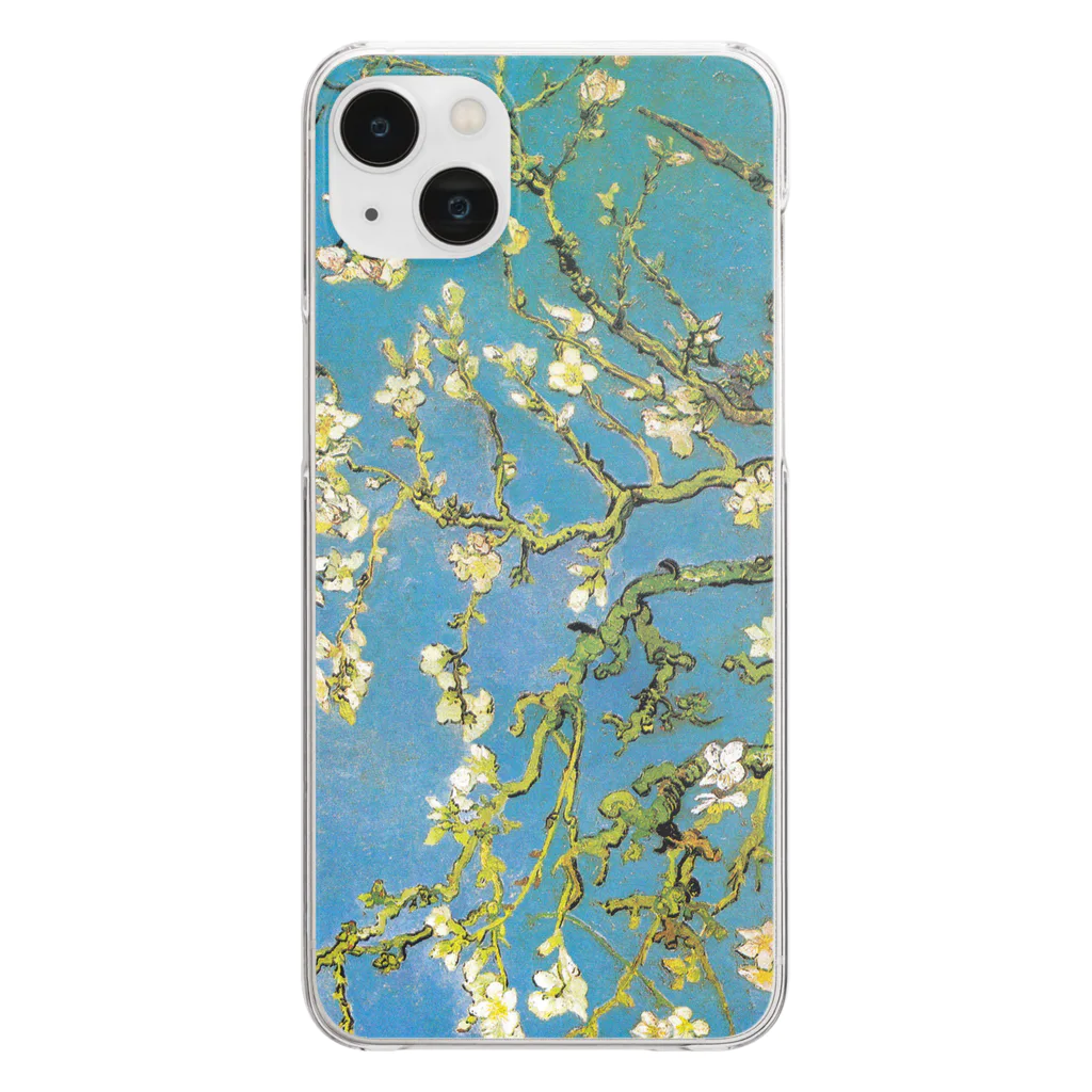 世界の名画館 SHOPのゴッホ「花咲くアーモンドの木の枝」 Clear Smartphone Case