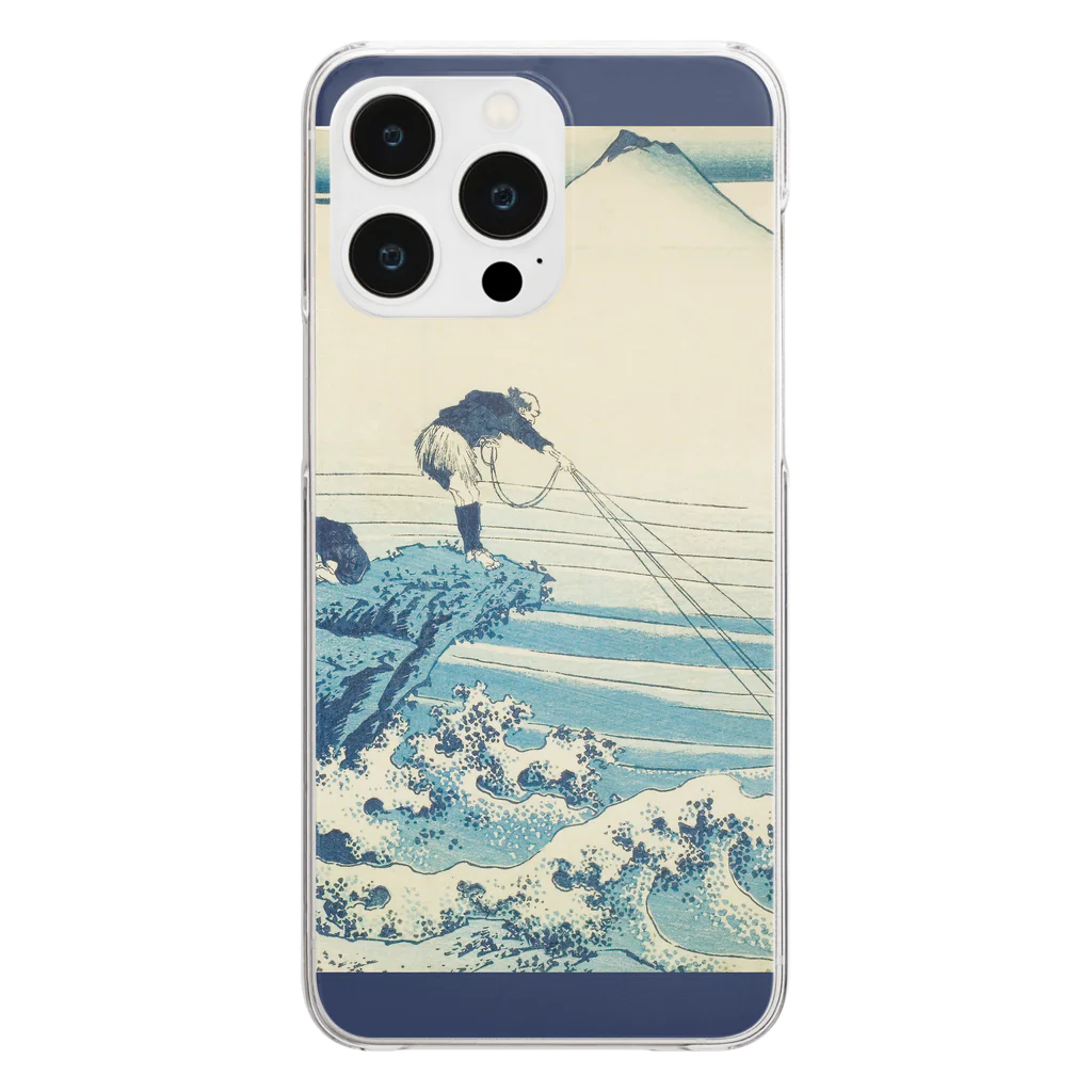SONOTENI-ARTの003-008　葛飾北斎　『富嶽三十六景　甲州石班沢』　クリア　スマホケース　iPhone 14ProMax/14Plus/13ProMax/12ProMax/11ProMax専用デザイン　CC5-2 Clear Smartphone Case