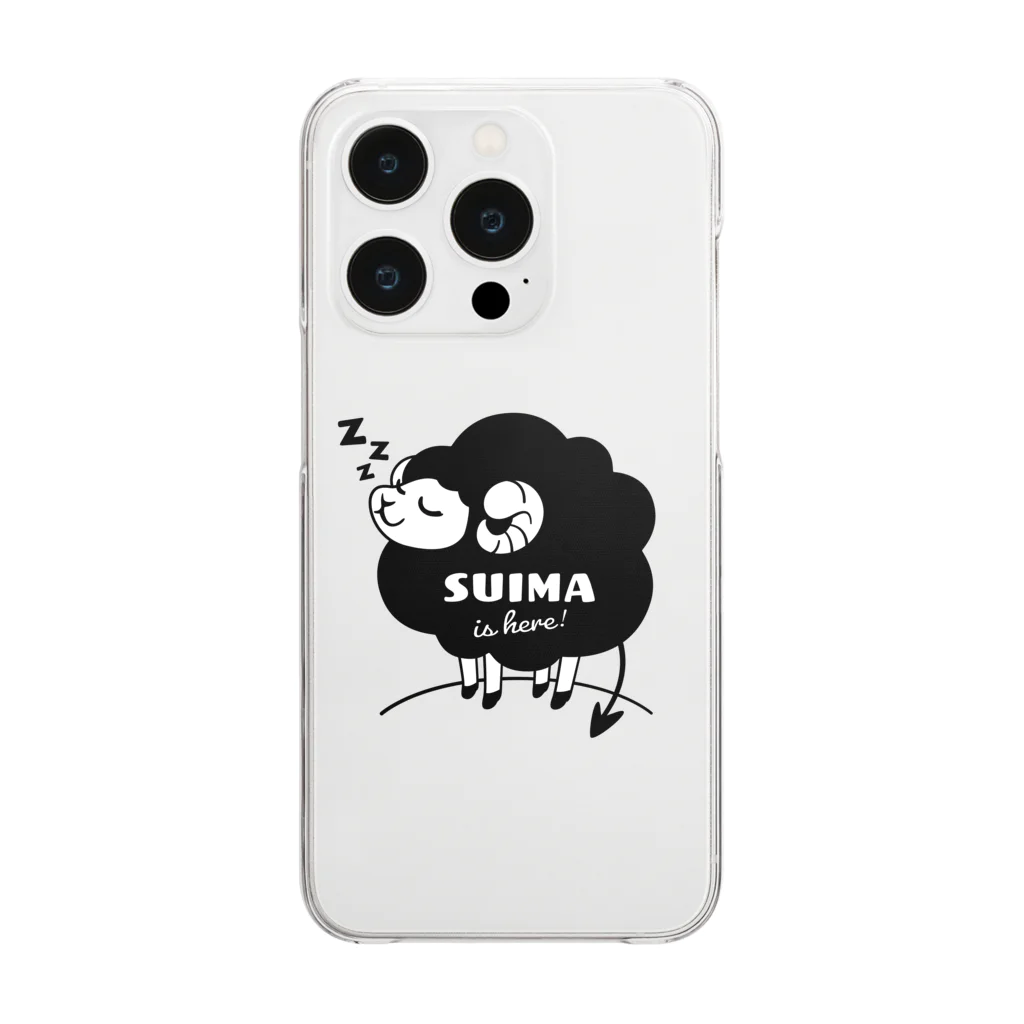 kocoon（コクーン）の睡魔が来たぞ！（黒ヒツジ） Clear Smartphone Case