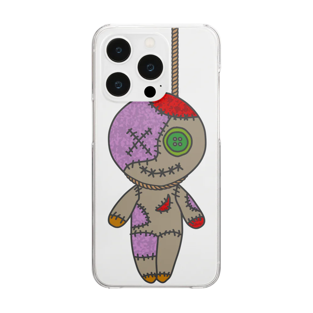 Ａ’ｚｗｏｒｋＳのHANGING VOODOO DOLL Clear Smartphone Case