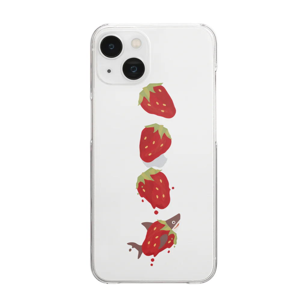 さかたようこ / サメ画家の苺ととろけるおサメさん | TOROKERU SHARK Strawberry Clear Smartphone Case