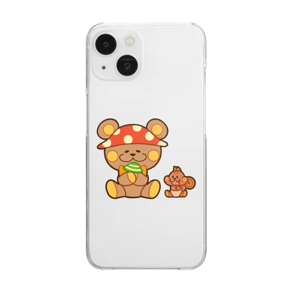 レタ(LETA)のぬいクマちゃんのキノコがり Clear Smartphone Case