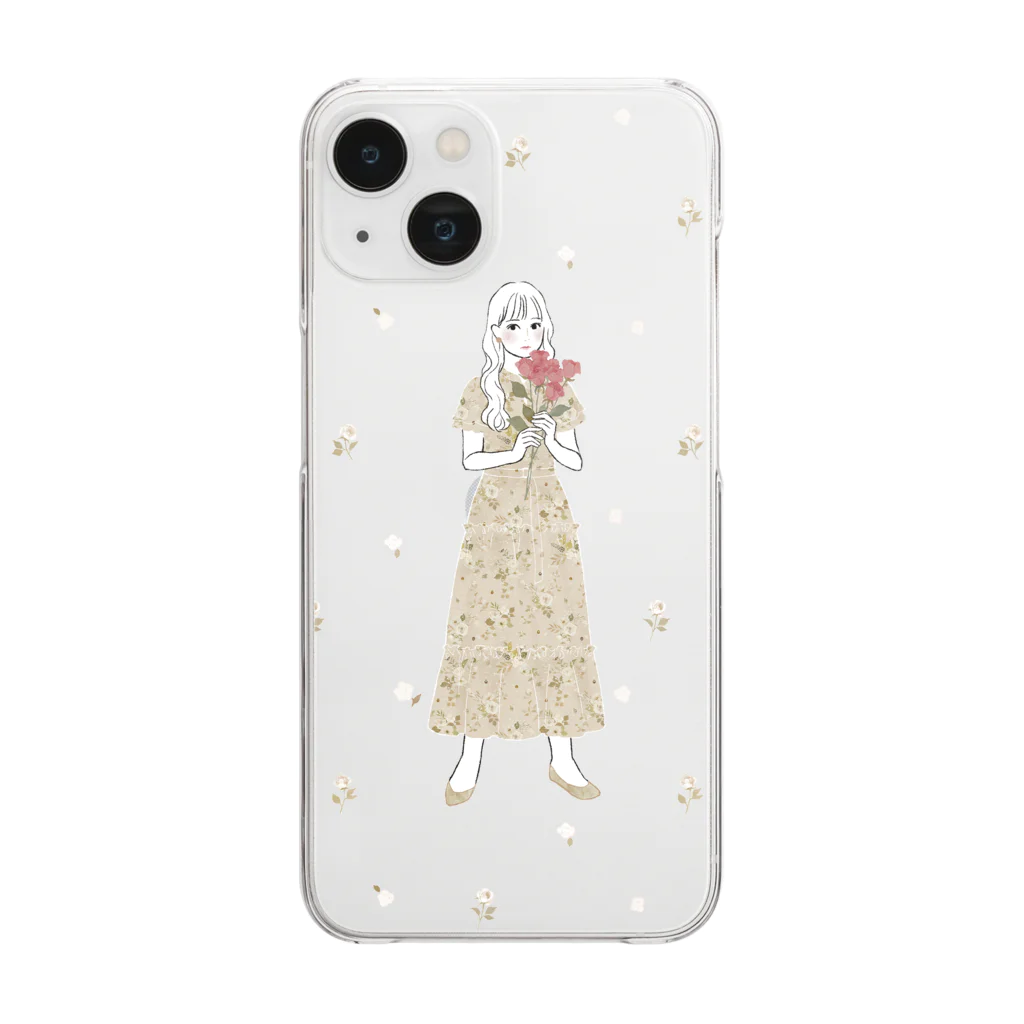 三浦朋代のRuimeme × 三浦朋代 〈Agathe〉flower tiered dress Clear Smartphone Case