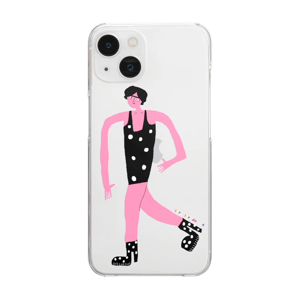 clareclaredoodleのwalking lady phone case クリアスマホケース