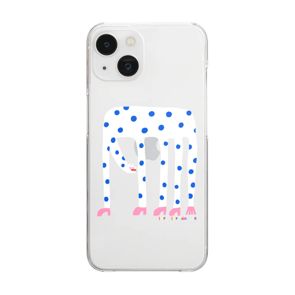 clareclaredoodleのwhite creature phone case クリアスマホケース